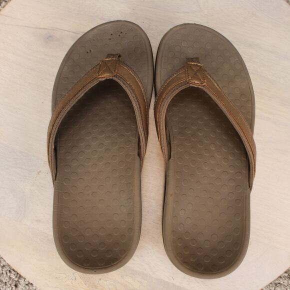 Vionic Sandals Womens 5 Brown Comfort Orthotic Flip Flops - Picture 8 of 10